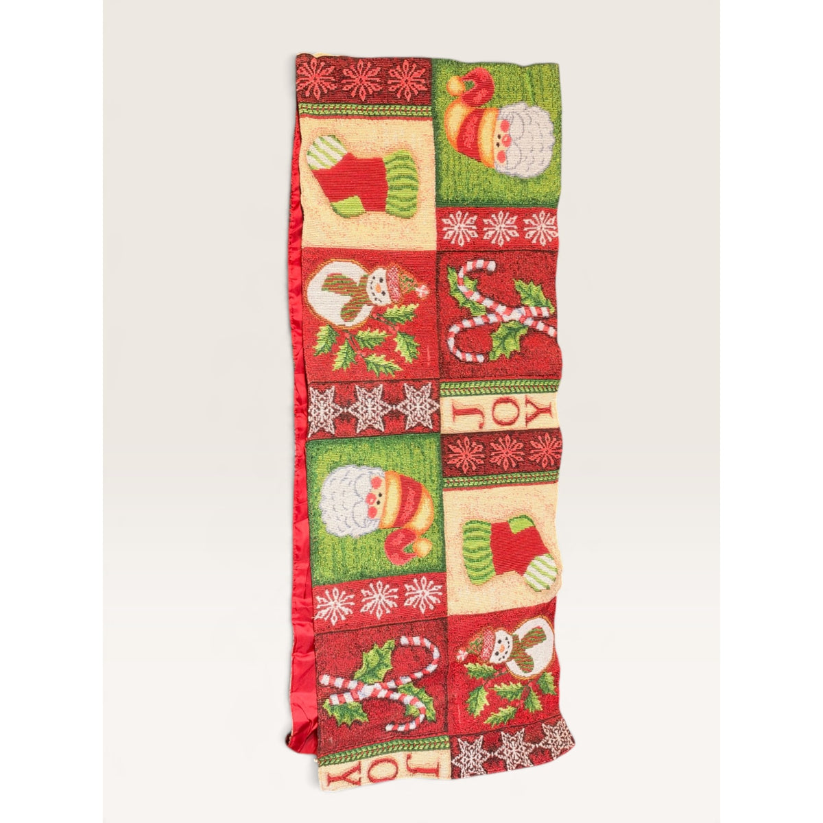 Christmas Patchwork Table Runner Santa Candy Cane 72 x 12.5