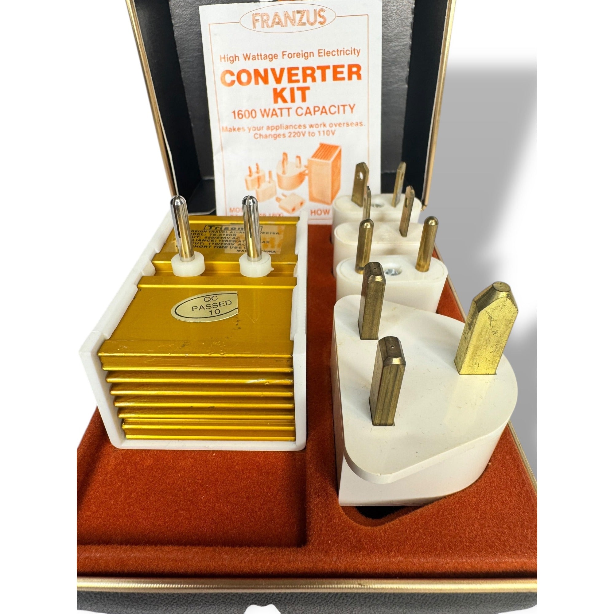 Franzus High Voltage Foreign Electricity Converter Kit 1600 Watt Travel Kit