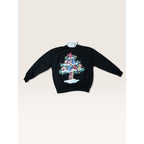 Nutcracker Womens Medium Christmas Tree Birds Black Sweatshirt Vintage 1990s