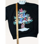 Nutcracker Womens Medium Christmas Tree Birds Black Sweatshirt Vintage 1990s