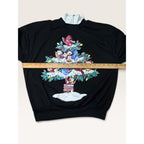 Nutcracker Womens Medium Christmas Tree Birds Black Sweatshirt Vintage 1990s