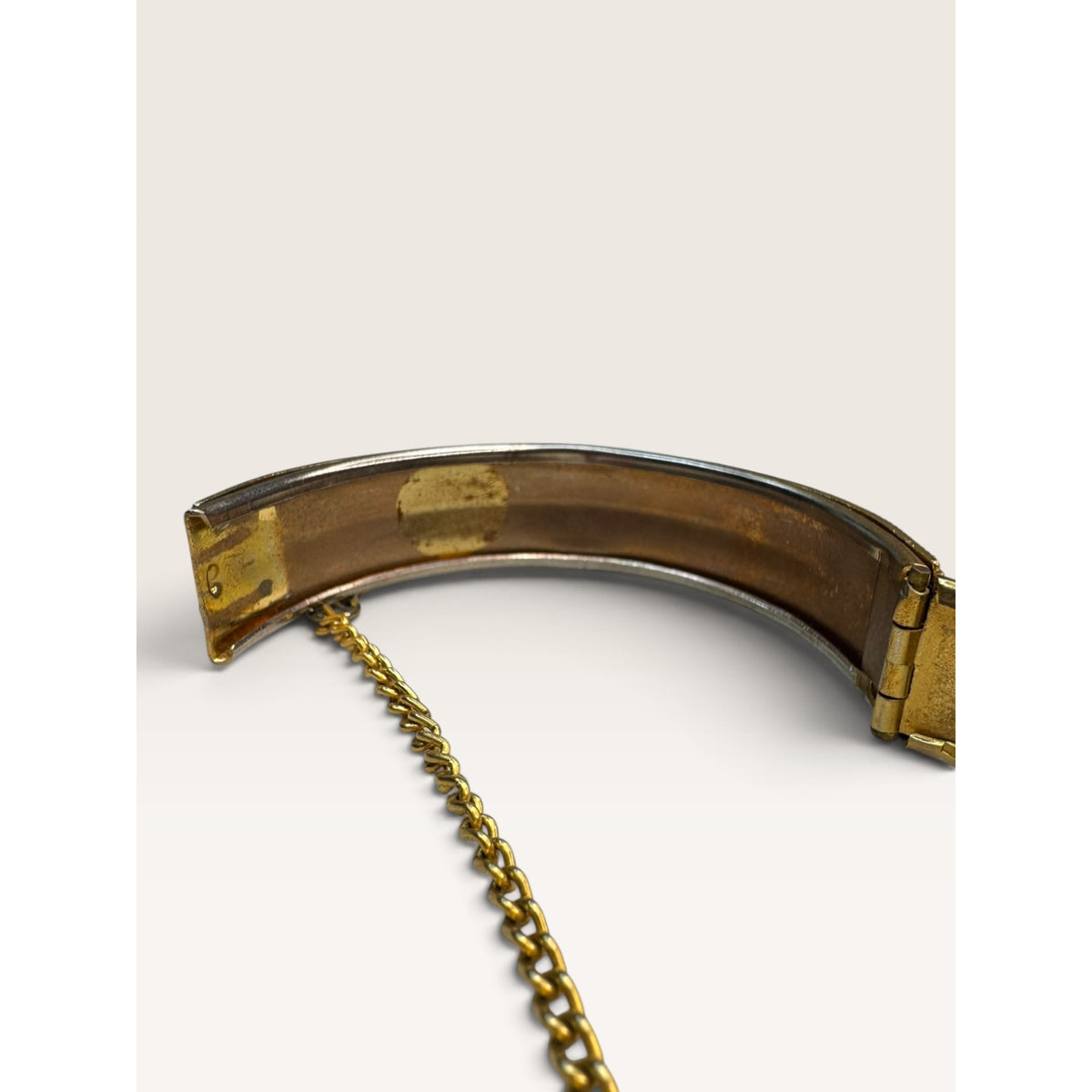 Cobalt Blue Cloisonne Enamel Floral Butterfly Hinged Bangle Bracelet 6.75"