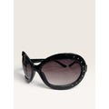 Y2K Black Oversized Butterfly Rhinestone Sunglasses Gradient 8193RS