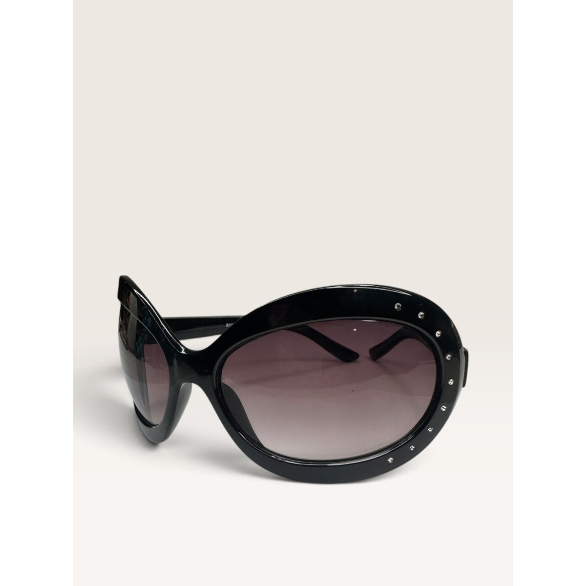 Y2K Black Oversized Butterfly Rhinestone Sunglasses Gradient 8193RS