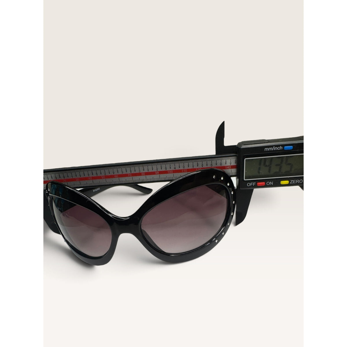Y2K Black Oversized Butterfly Rhinestone Sunglasses Gradient 8193RS