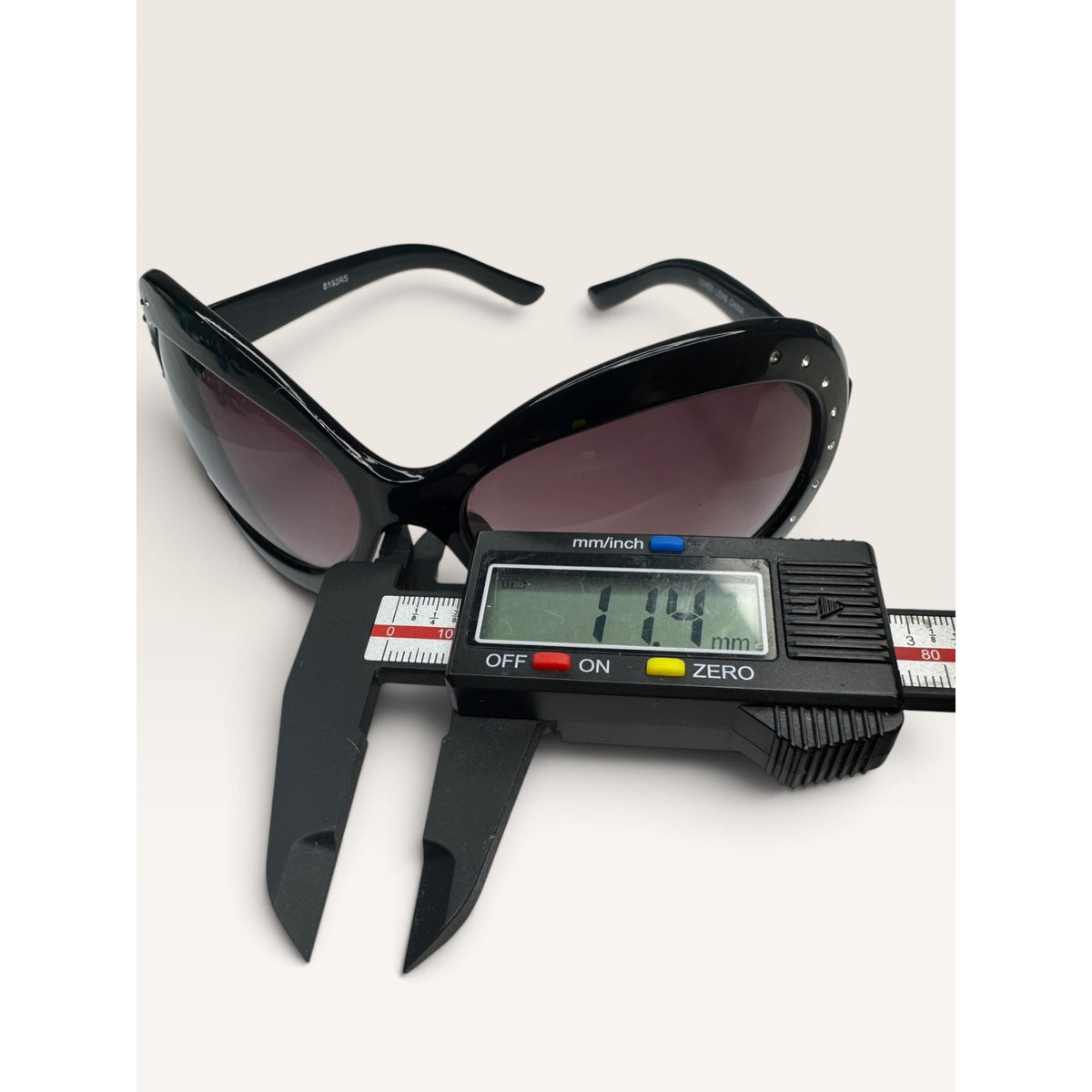 Y2K Black Oversized Butterfly Rhinestone Sunglasses Gradient 8193RS