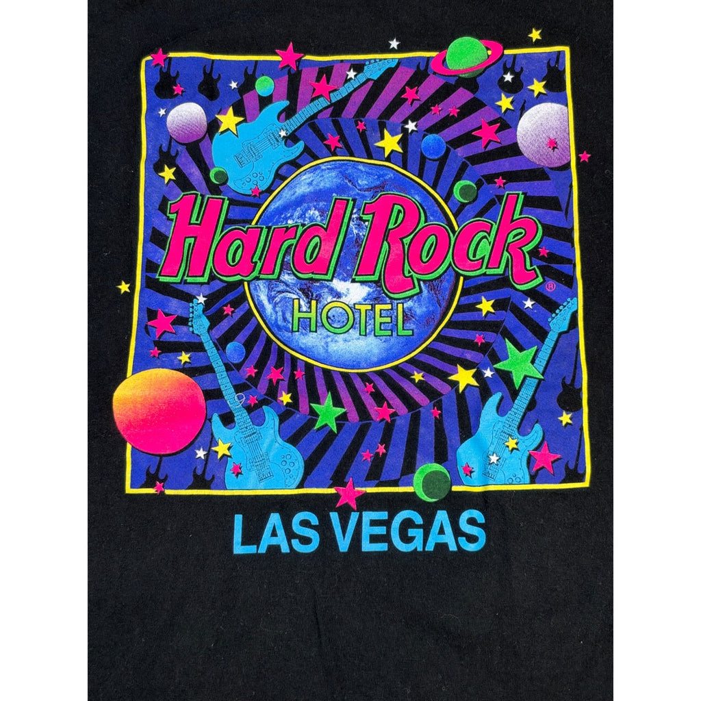 Vintage 90s Hard Rock Hotel Las Vegas T-Shirt XL Black Single Stitch Graphic Tee