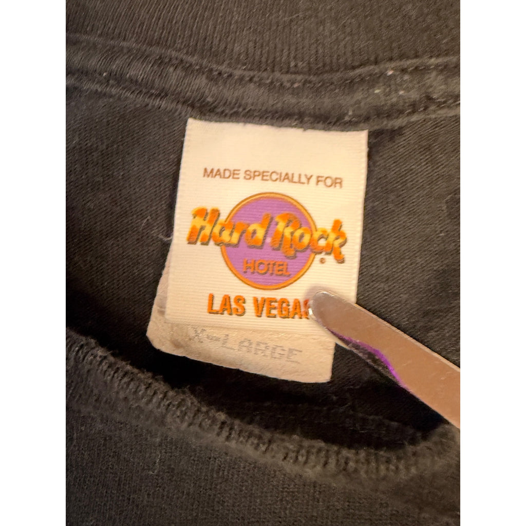 Vintage 90s Hard Rock Hotel Las Vegas T-Shirt XL Black Single Stitch Graphic Tee