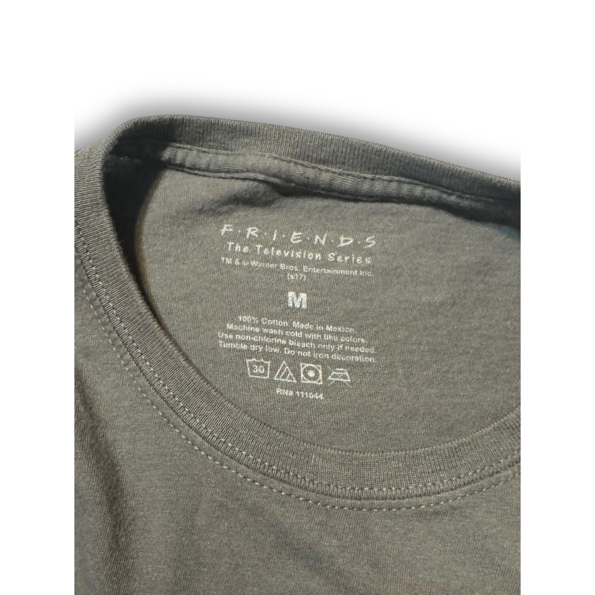 Friends Womens T-Shirt Dark Gray Size M 100% Cotton Central Perk Logo Design Pre-Owned