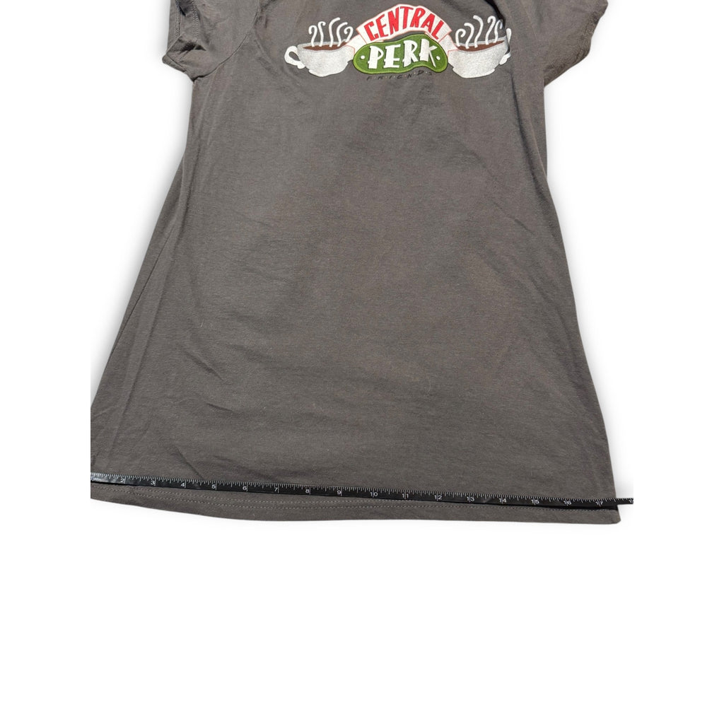 Friends Womens T-Shirt Dark Gray Size M 100% Cotton Central Perk Logo Design Pre-Owned