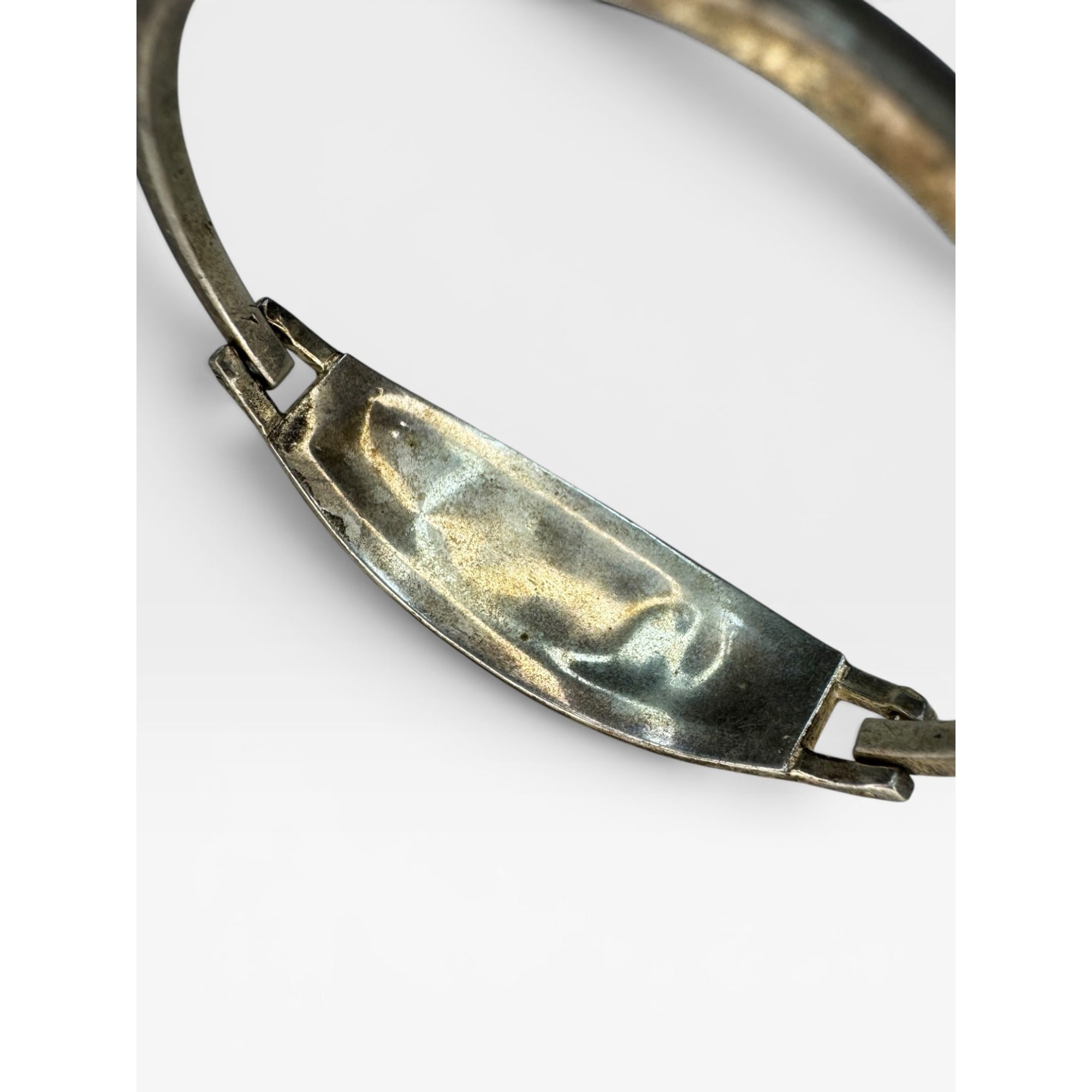 Alpaca Mexico Abalone Inlay Hinged Bangle Pink Mosaic Bracelet