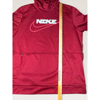 Nike Mens XL Therma FIT Pullover Fitness Hoodie Maroon Red Graphic Swoosh Modern