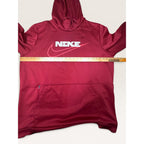 Nike Mens XL Therma FIT Pullover Fitness Hoodie Maroon Red Graphic Swoosh Modern