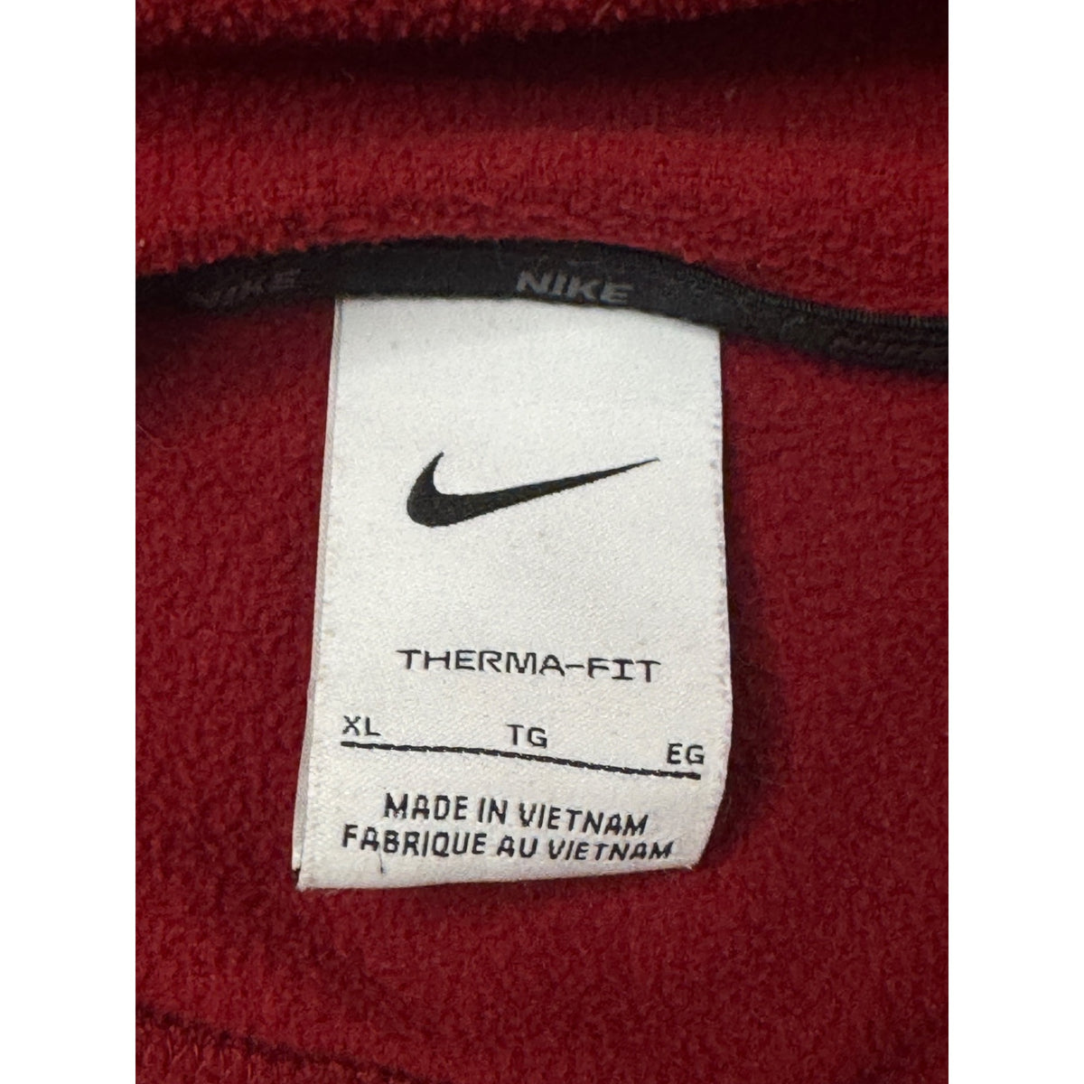 Nike Mens XL Therma FIT Pullover Fitness Hoodie Maroon Red Graphic Swoosh Modern