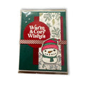 Send A Smile Handmade Blank Greeting Card Snowman Winter Green Red