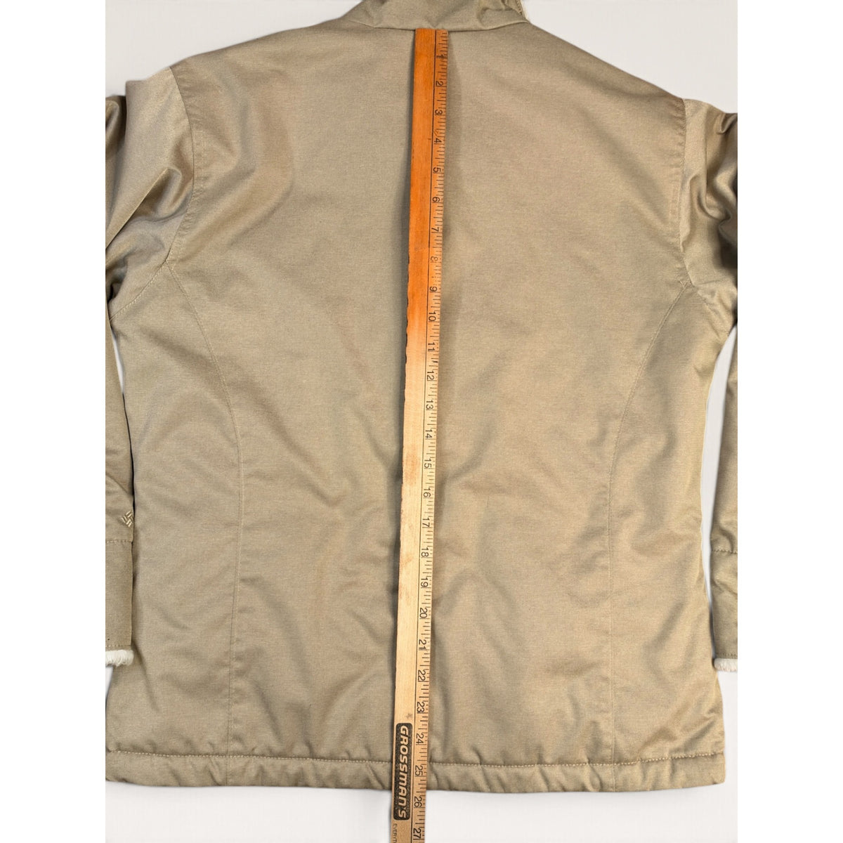 Columbia Women's M Jacket Khaki Faux Fur Trim Insulated Winter Coat Quilted