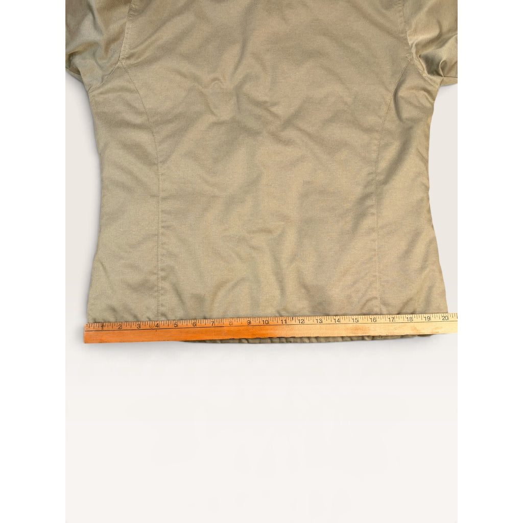 Columbia Women's M Jacket Khaki Faux Fur Trim Insulated Winter Coat Quilted