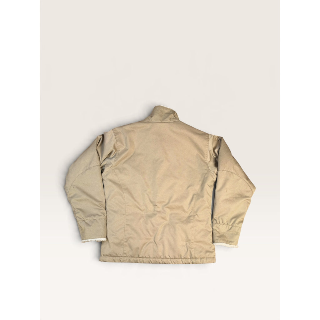 Columbia Women's M Jacket Khaki Faux Fur Trim Insulated Winter Coat Quilted