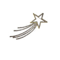 Statement Crystal Shooting Star Brooch Long Fringe Prong Set Unsigned