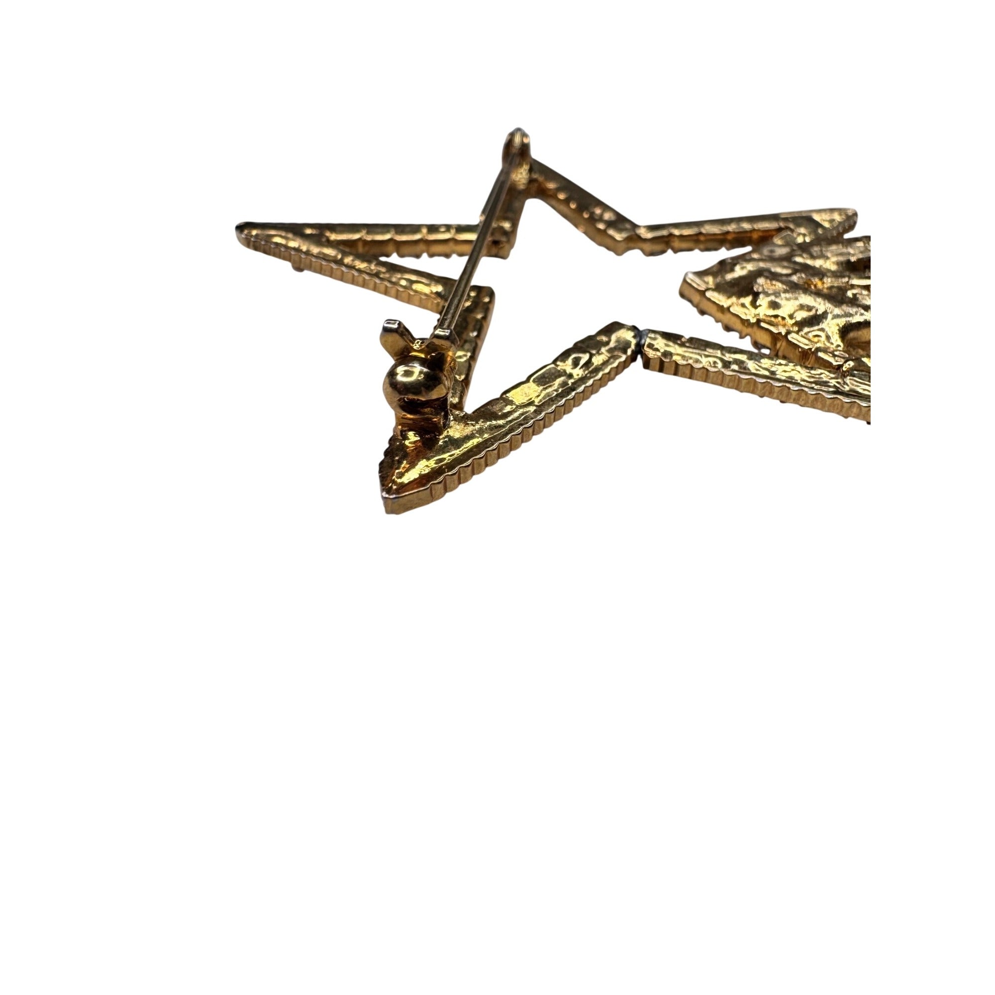 Statement Crystal Shooting Star Brooch Long Fringe Prong Set Unsigned