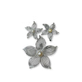 Sarah Coventry 1960s Moonflower Silvertone Brooch Earrings Set