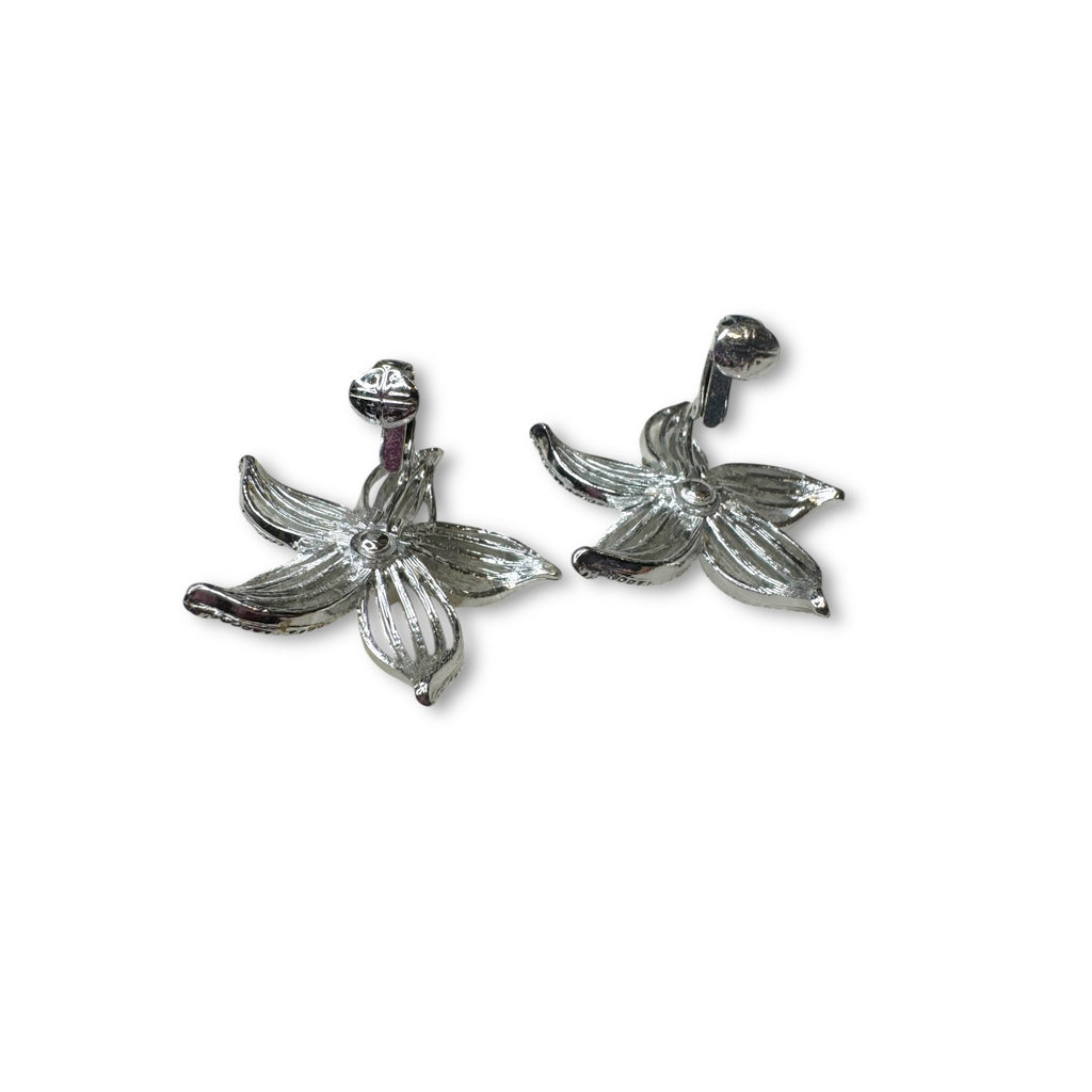 Sarah Coventry 1960s Moonflower Silvertone Brooch Earrings Set