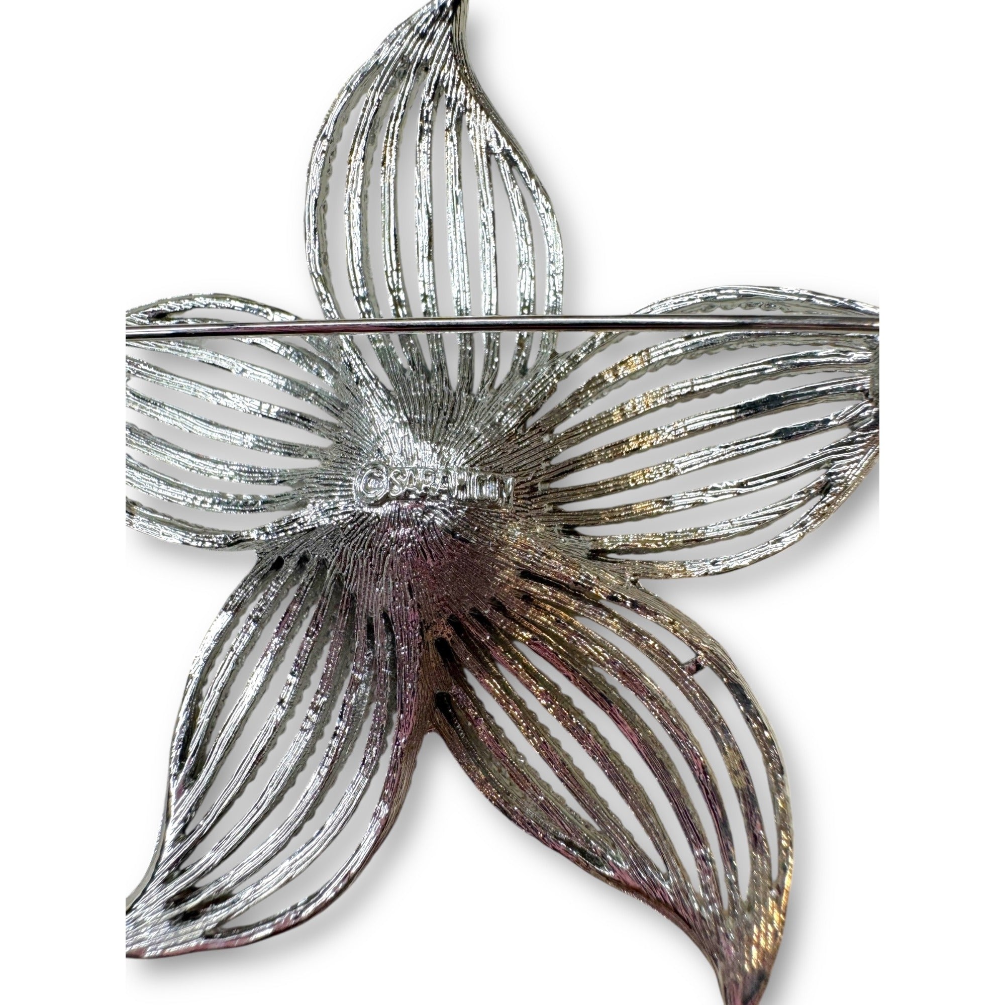 Sarah Coventry 1960s Moonflower Silvertone Brooch Earrings Set