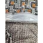 Whiting Davis Art Deco 1920s Geometric Enamel Metal Mesh Flapper Purse Bag