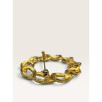 Monet Vintage 1970s Gold Tone Textured Interlocking Loop Wreath Brooch 1.87" (
