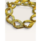 Monet Vintage 1970s Gold Tone Textured Interlocking Loop Wreath Brooch 1.87" (