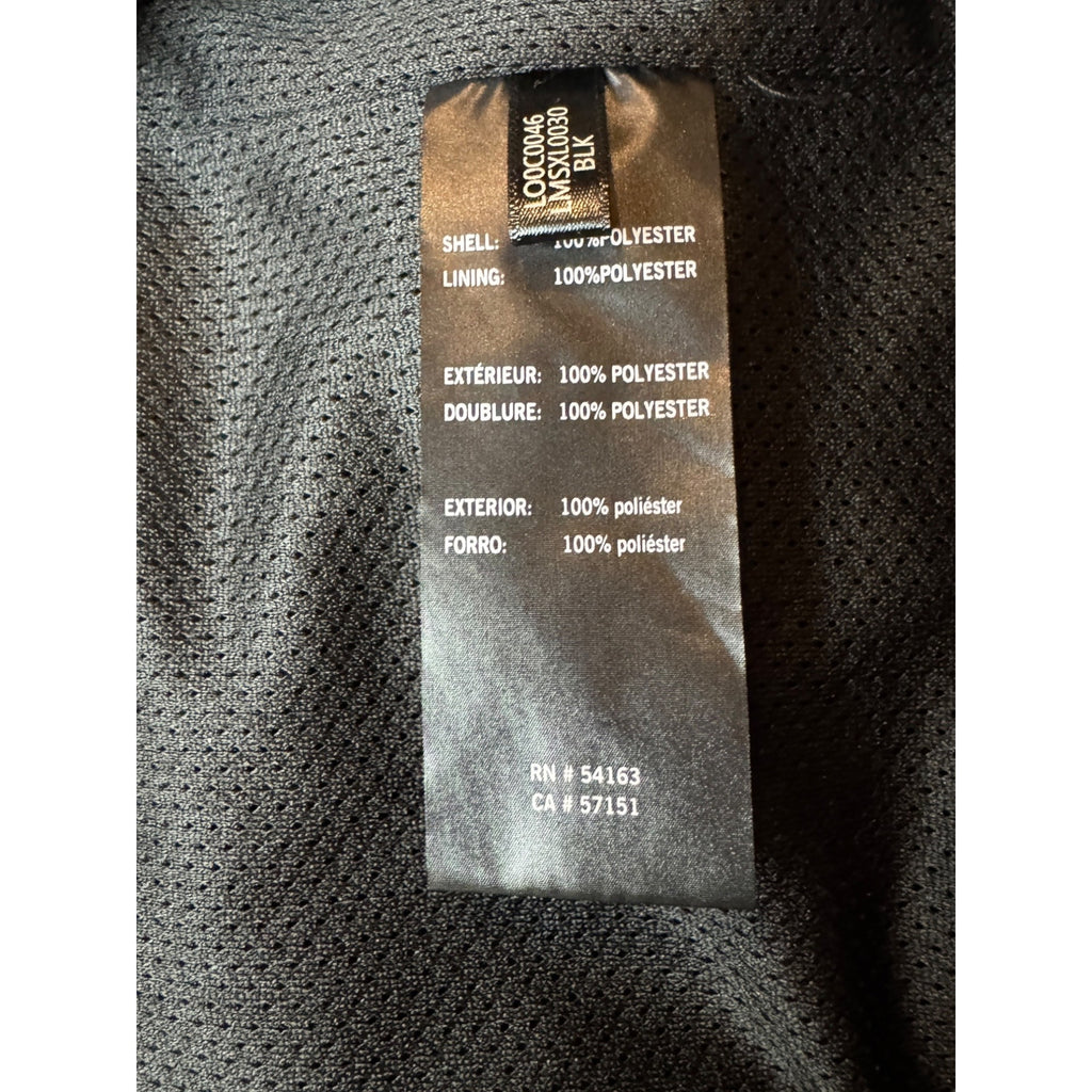 Karl Lagerfeld Mens XXL Camo Bomber Jacket Black Matte Satin Streetwear Modern