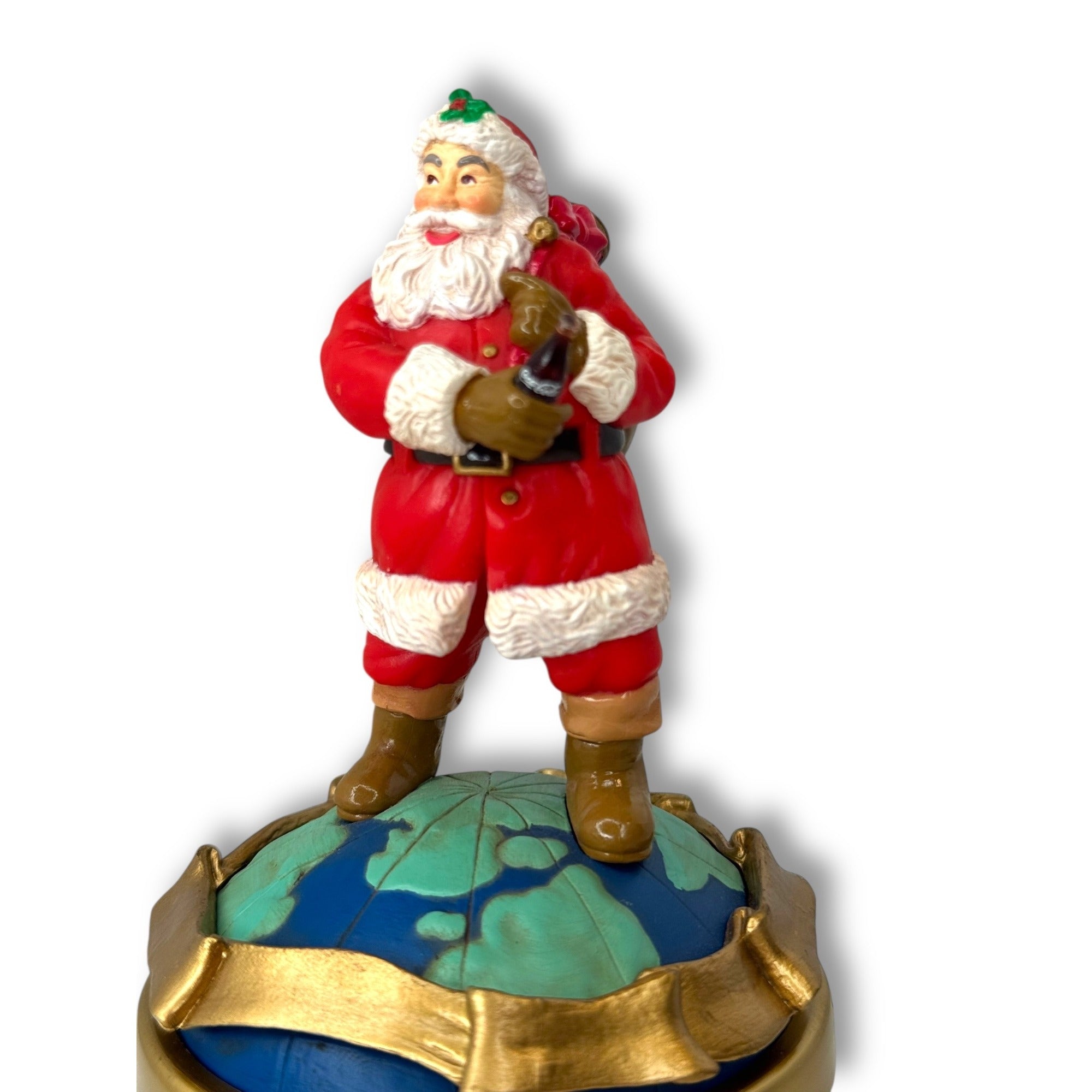 1993 Coca-Cola Musical Santa Figurine Travel Refreshed QVC Provenance