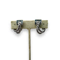 Vintage Crown Trifari Blue Crystal Silver Tone Clip-On Earrings
