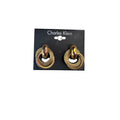 Charles Klein Clip On Earrings Gold Link Hoop 1990s Vintage