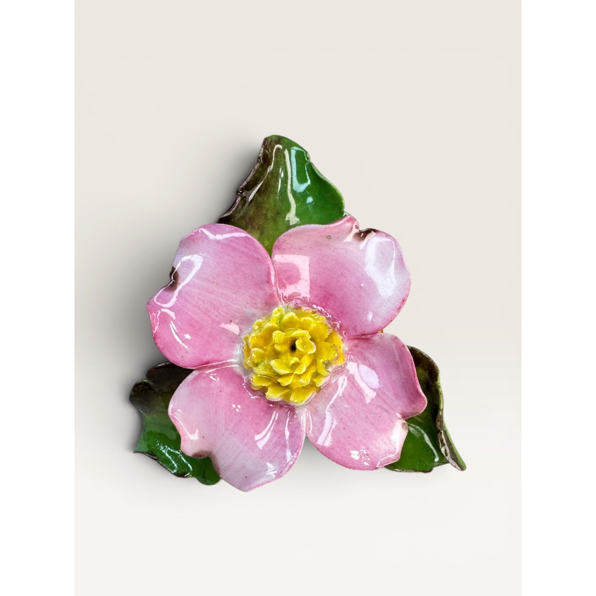Cara China Staffordshire Pink Dogwood Flower Brooch Pin Fine Bone Vintage