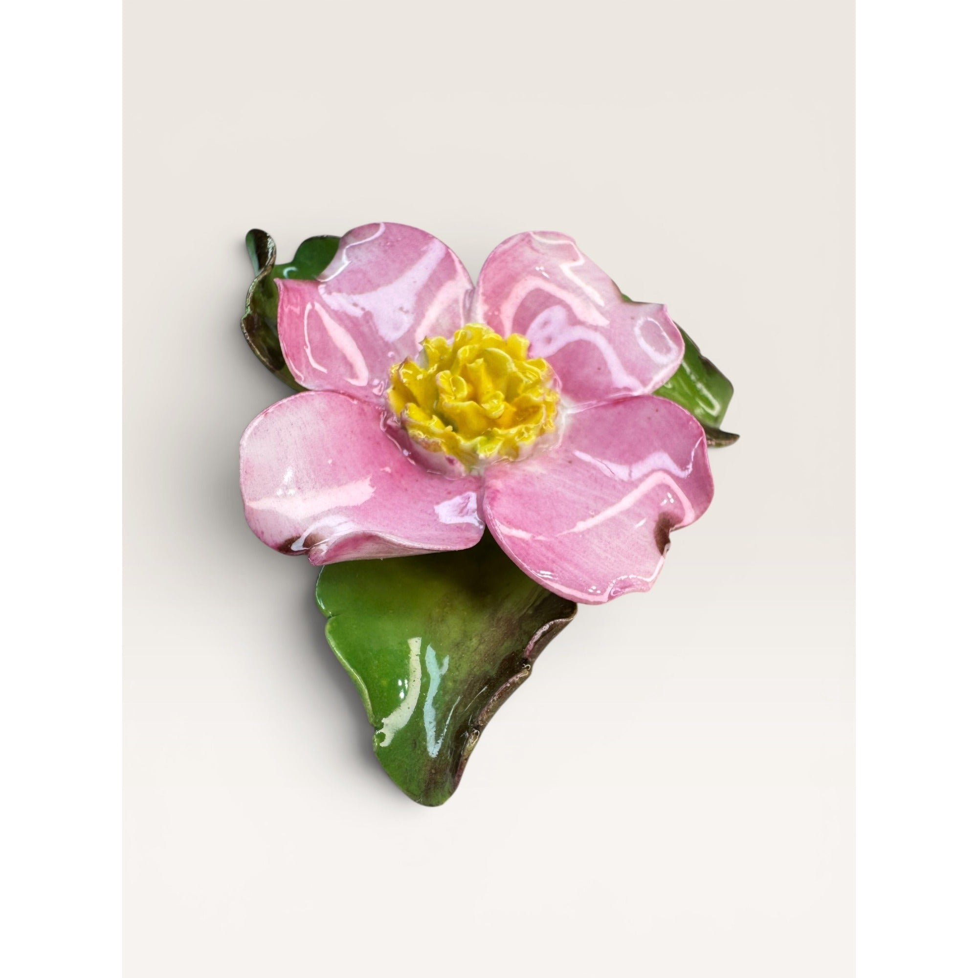 Cara China Staffordshire Pink Dogwood Flower Brooch Pin Fine Bone Vintage