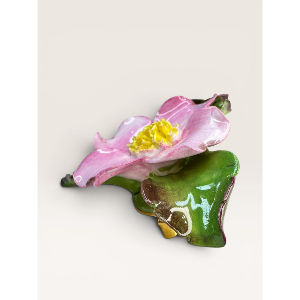 Cara China Staffordshire Pink Dogwood Flower Brooch Pin Fine Bone Vintage