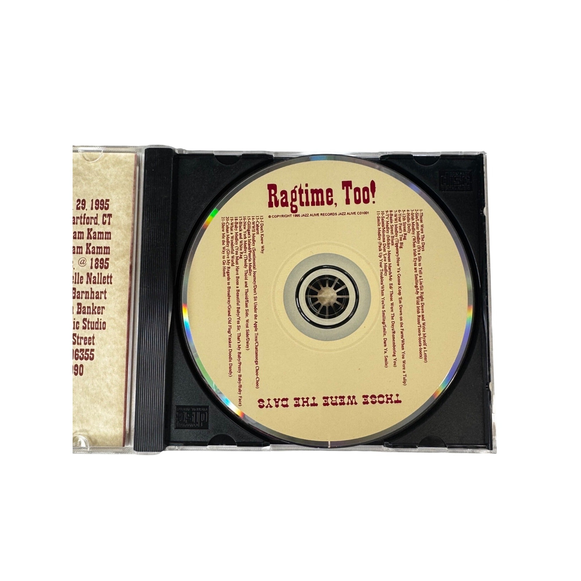 Ragtime Too! Those Were The Days CD 1995 Jazz Alive Records Pre-Owned