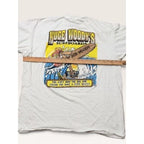 Oneita Men's XL Shirt White Huge Woody's Surfboards Single Stitch 90s