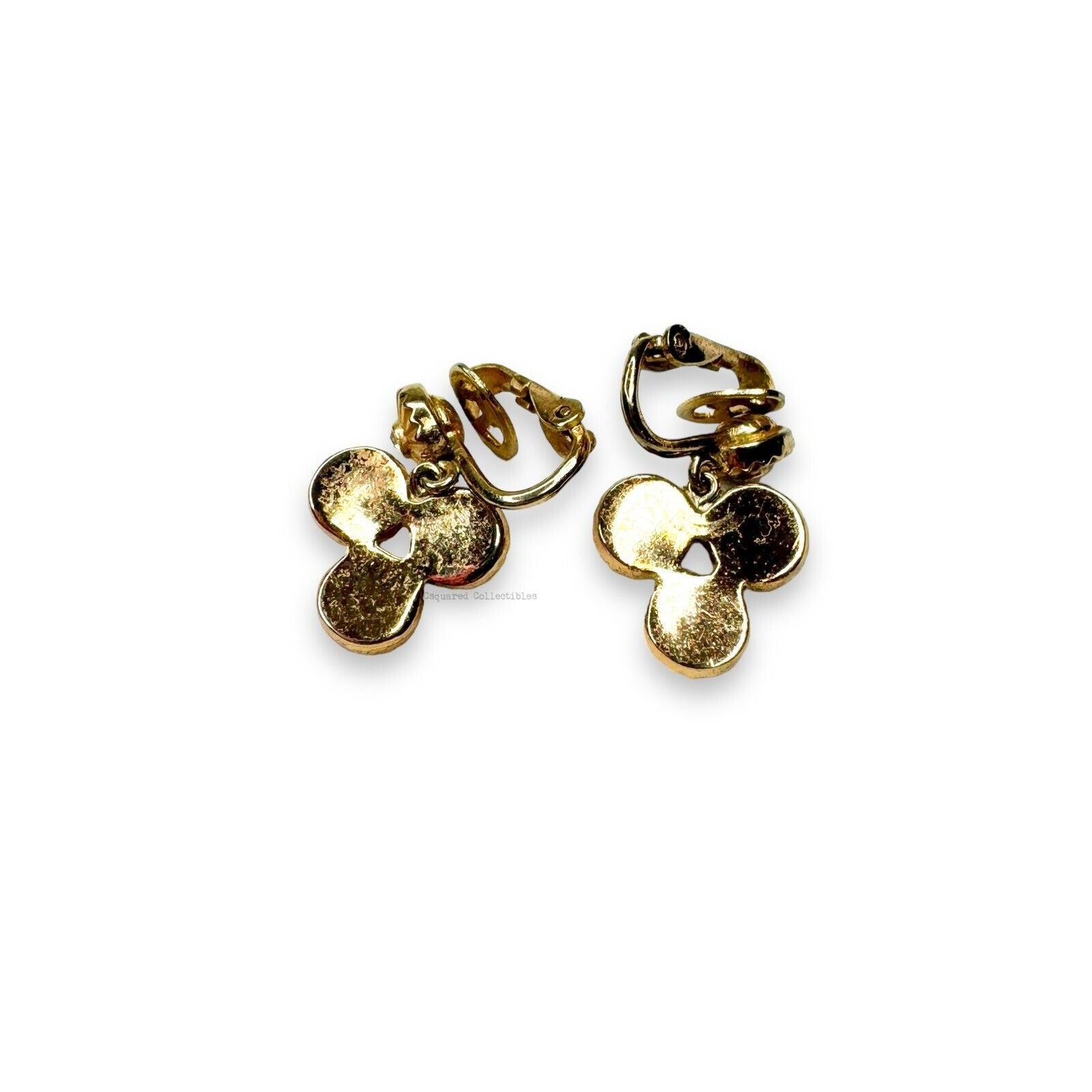 Crown Trifari 1960s Rosette Bracelet & Earrings Set Pearl AB Rhinestones Gold
