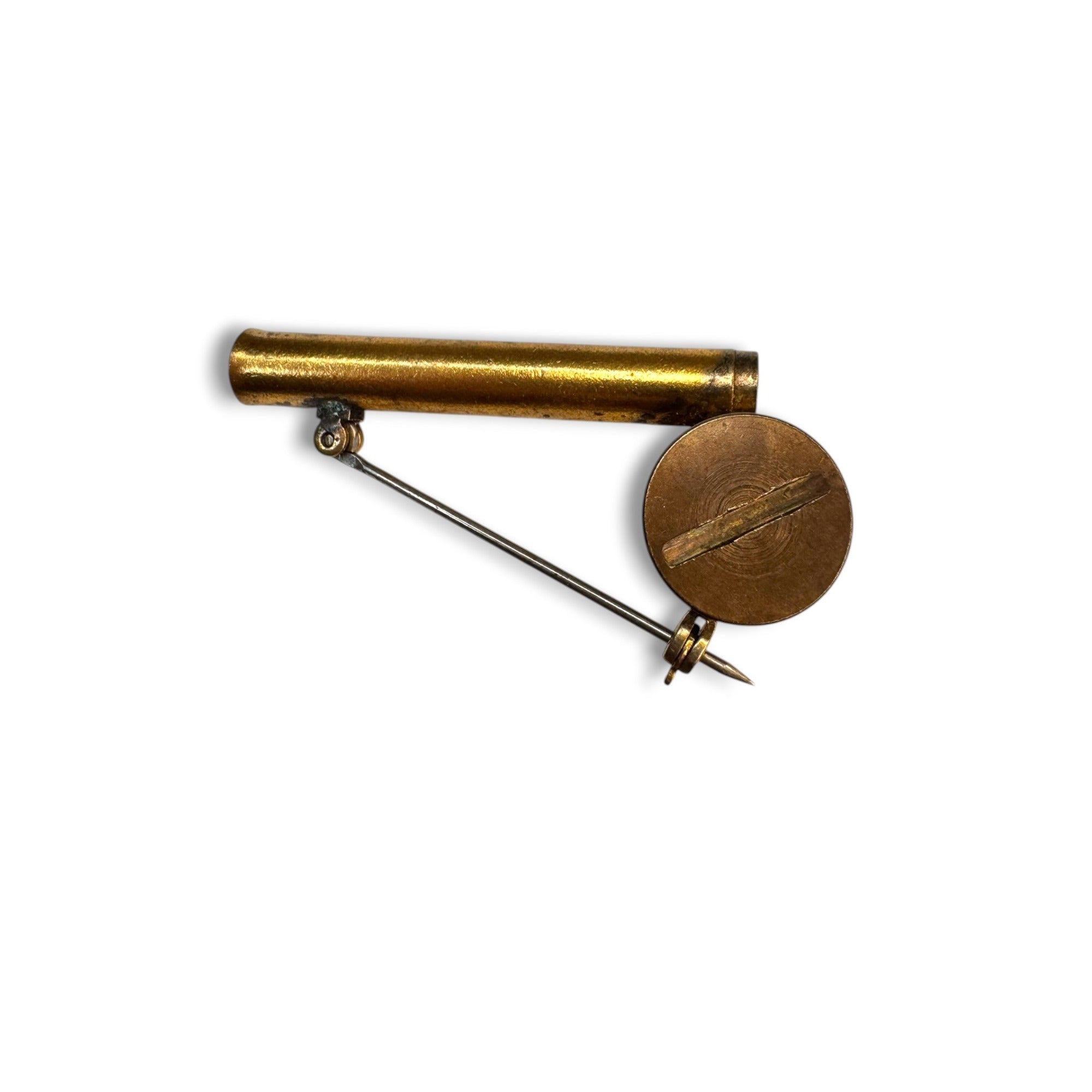 Vintage 1940s Brass Perfume Atomizer Brooch Mechanical Novelty