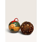 Paper Mache Sheet Music Pheasant Feather Ball Ornaments Lot of 2 Vintage 1990s