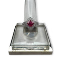 NVC Sterling Silver Ruby Glass Ring Size 6.5