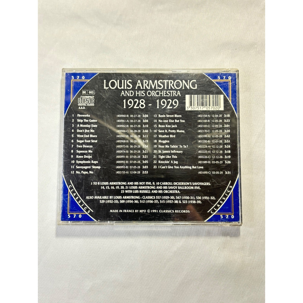 Louis Armstrong And His Orchestra 1928-1929 CD Classics Records Jazz Pre-Owned