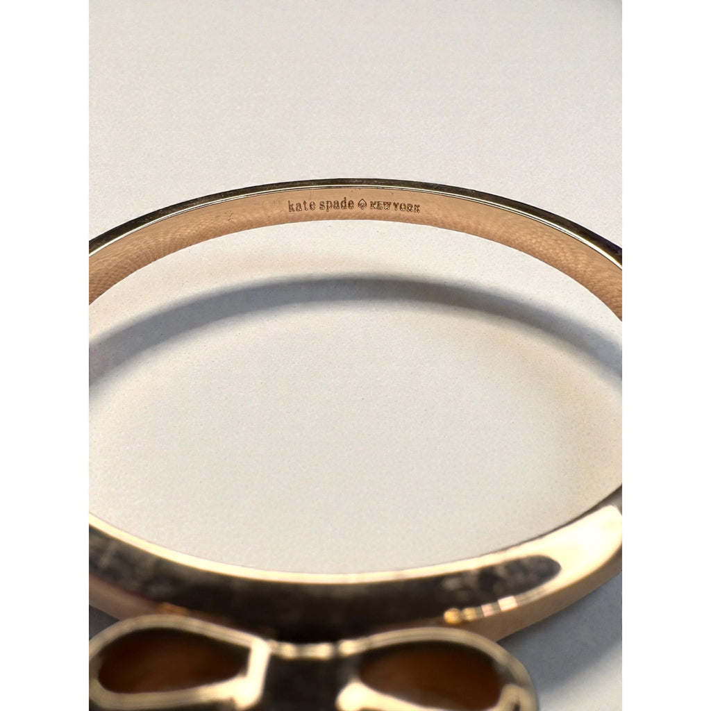 Kate Spade New York Crystal Bow Rose Gold Tone Bangle Bracelet