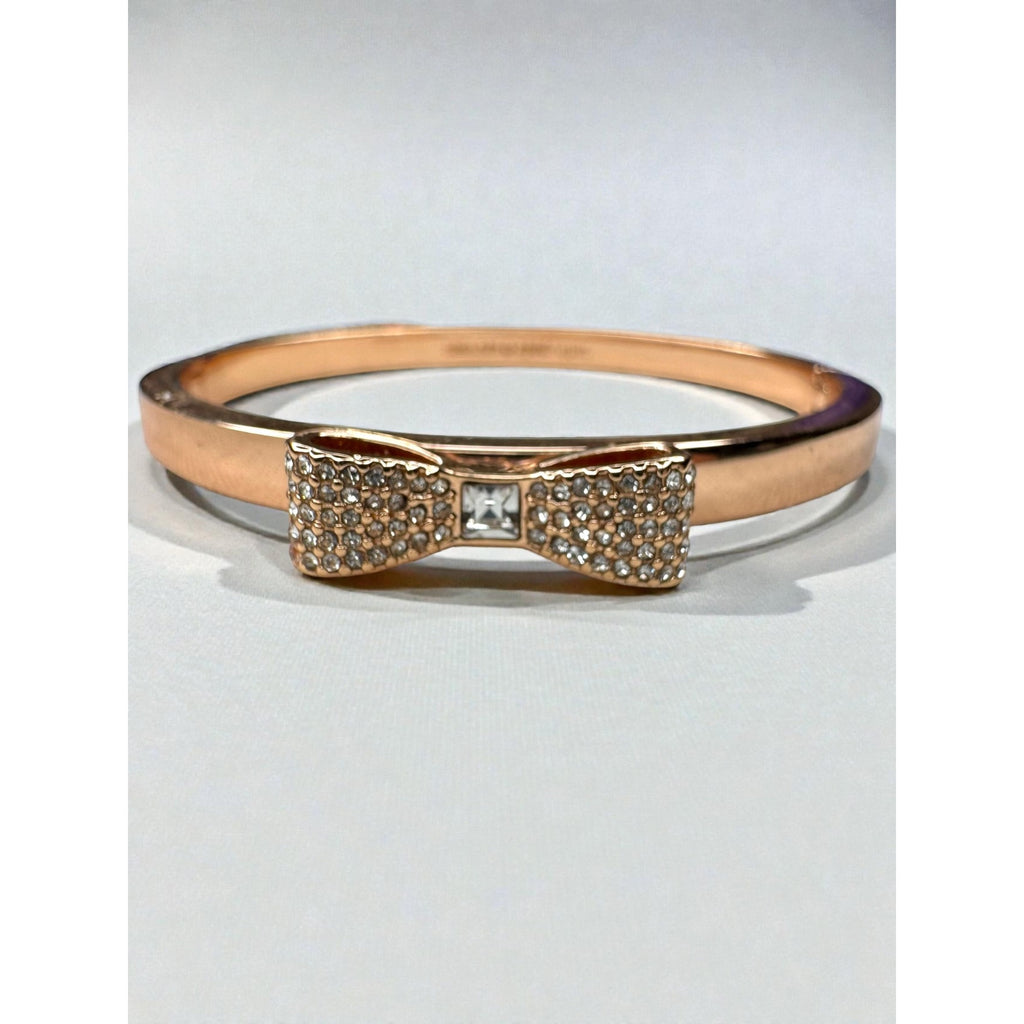 Kate Spade New York Crystal Bow Rose Gold Tone Bangle Bracelet