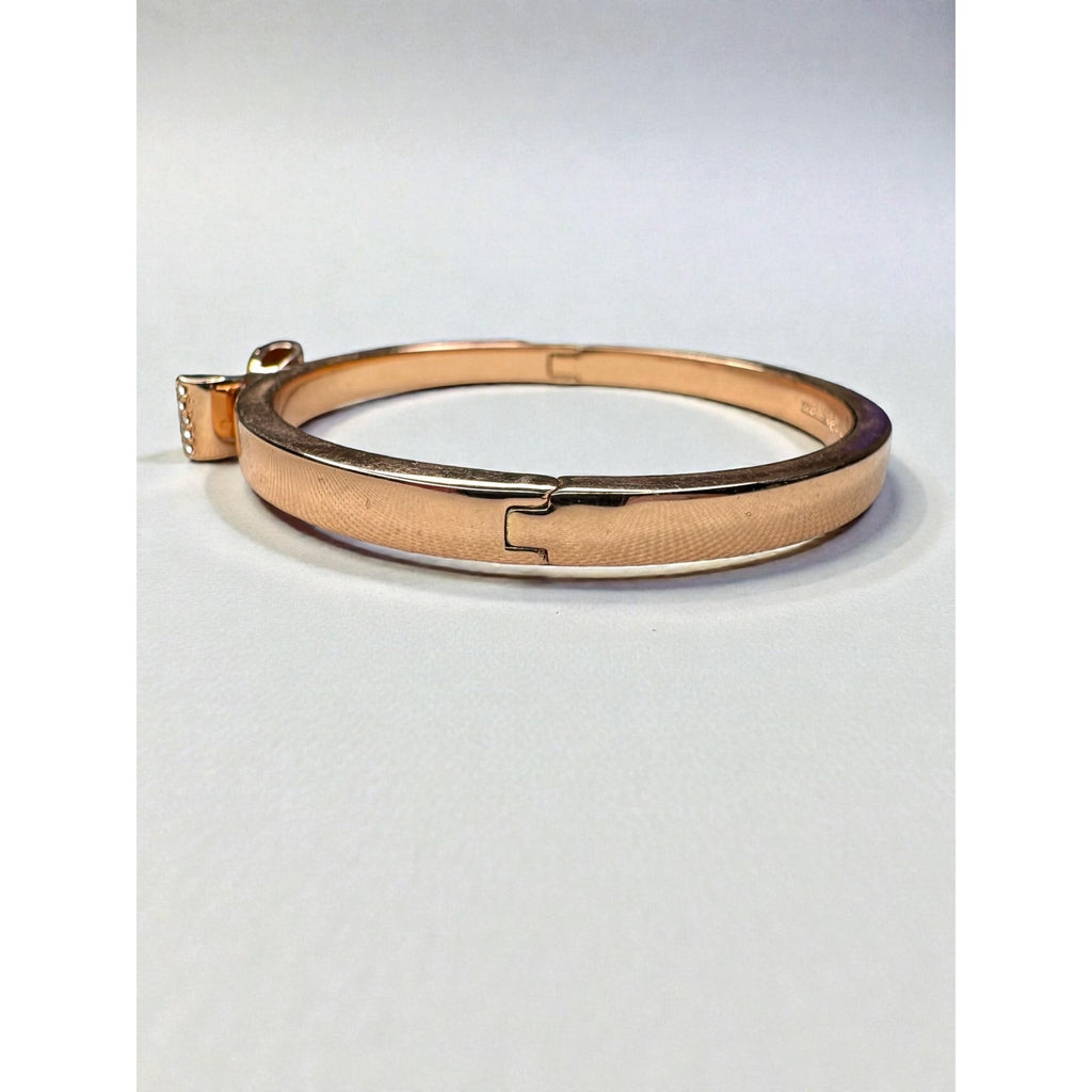 Kate Spade New York Crystal Bow Rose Gold Tone Bangle Bracelet
