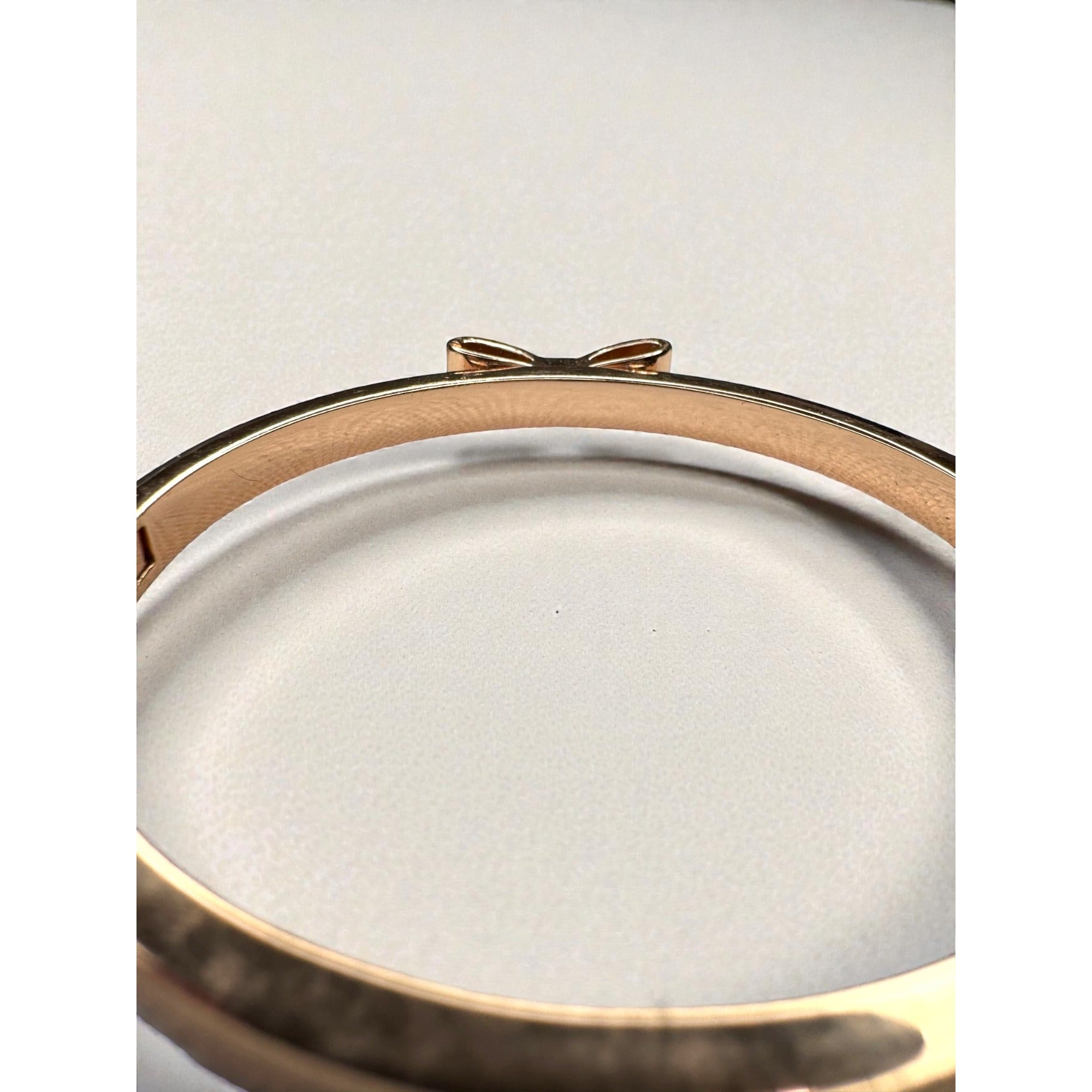 Kate Spade New York Crystal Bow Rose Gold Tone Bangle Bracelet