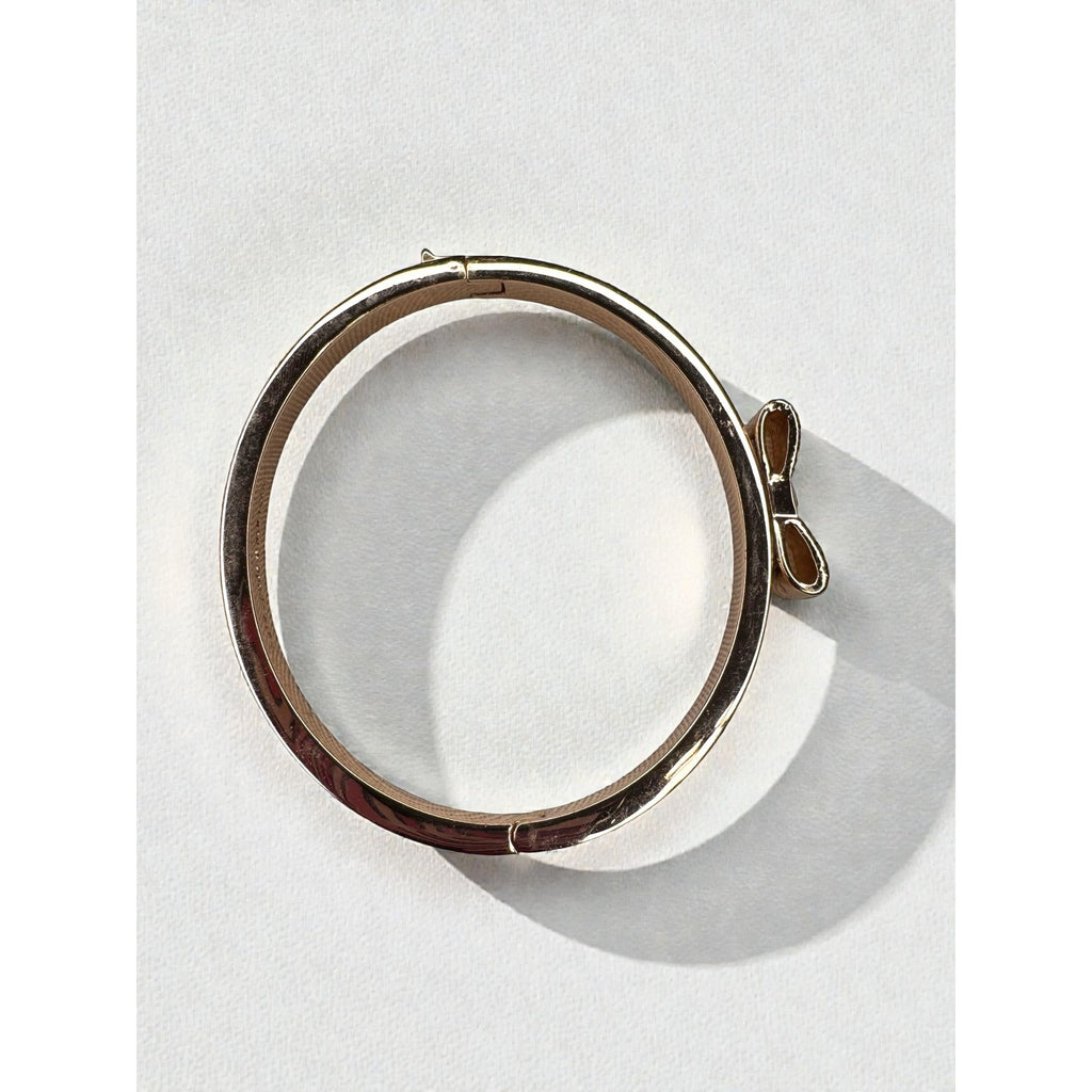 Kate Spade New York Crystal Bow Rose Gold Tone Bangle Bracelet