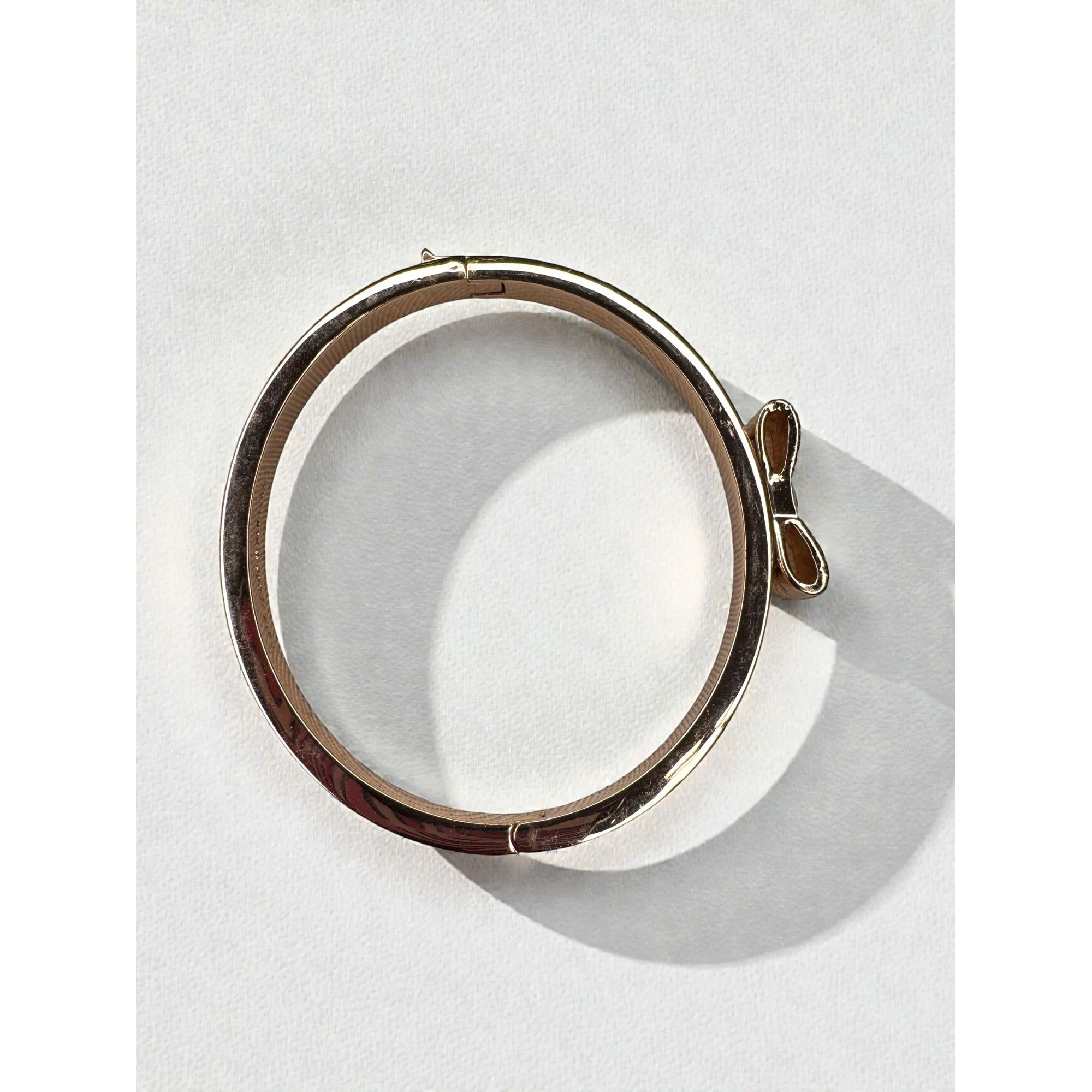 Kate Spade New York Crystal Bow Rose Gold Tone Bangle Bracelet